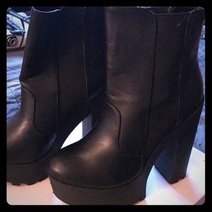 Black platform boots